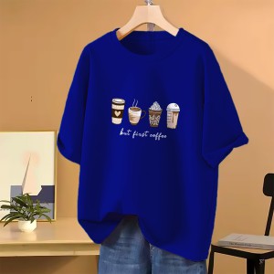 Drop shoulder T-shirt for Women (Blue)